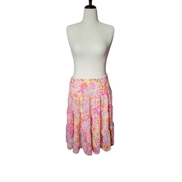 Chaps colorful tiered skirt size large bright flowy boho - Picture 4 of 4
